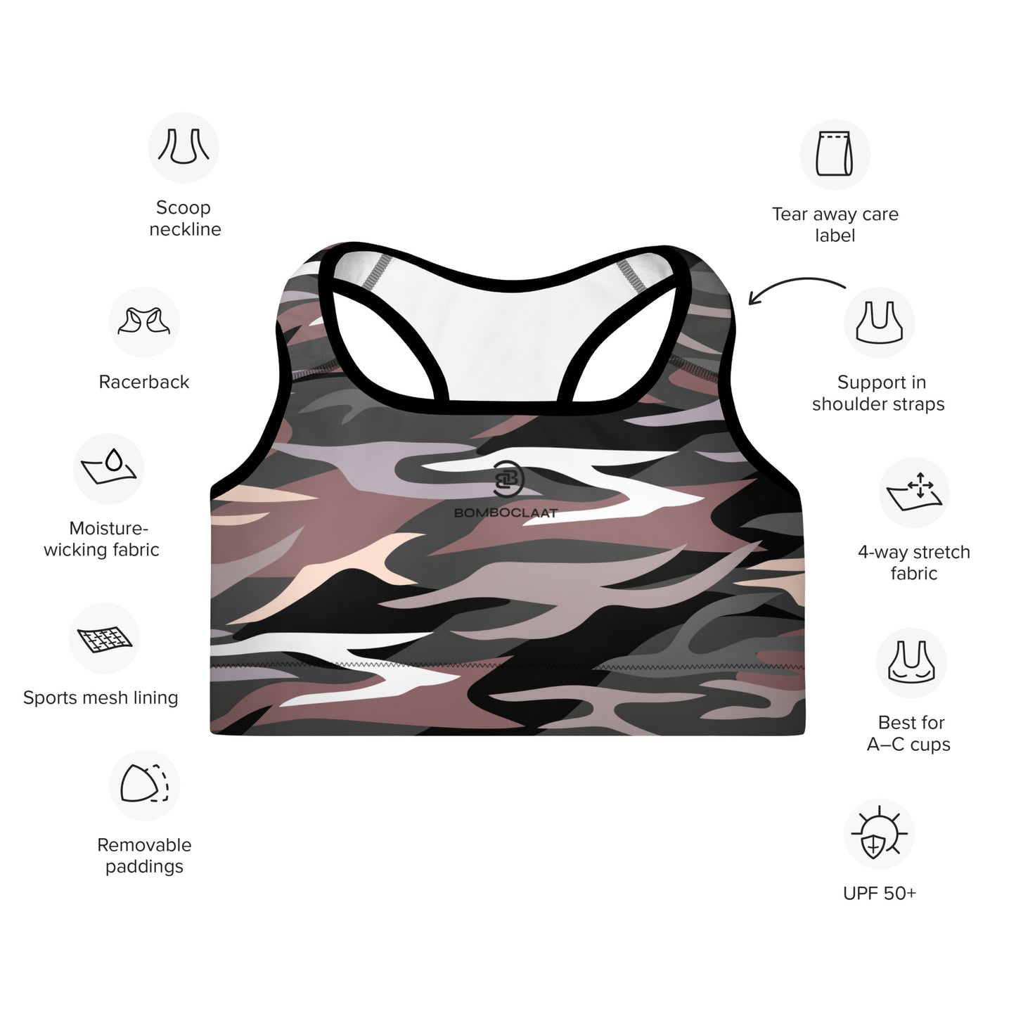 Brassière de Sport Rembourrée Camouflage