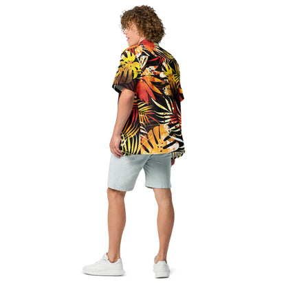 Chemise Bomboclaat "Tropical" à boutons unisexe