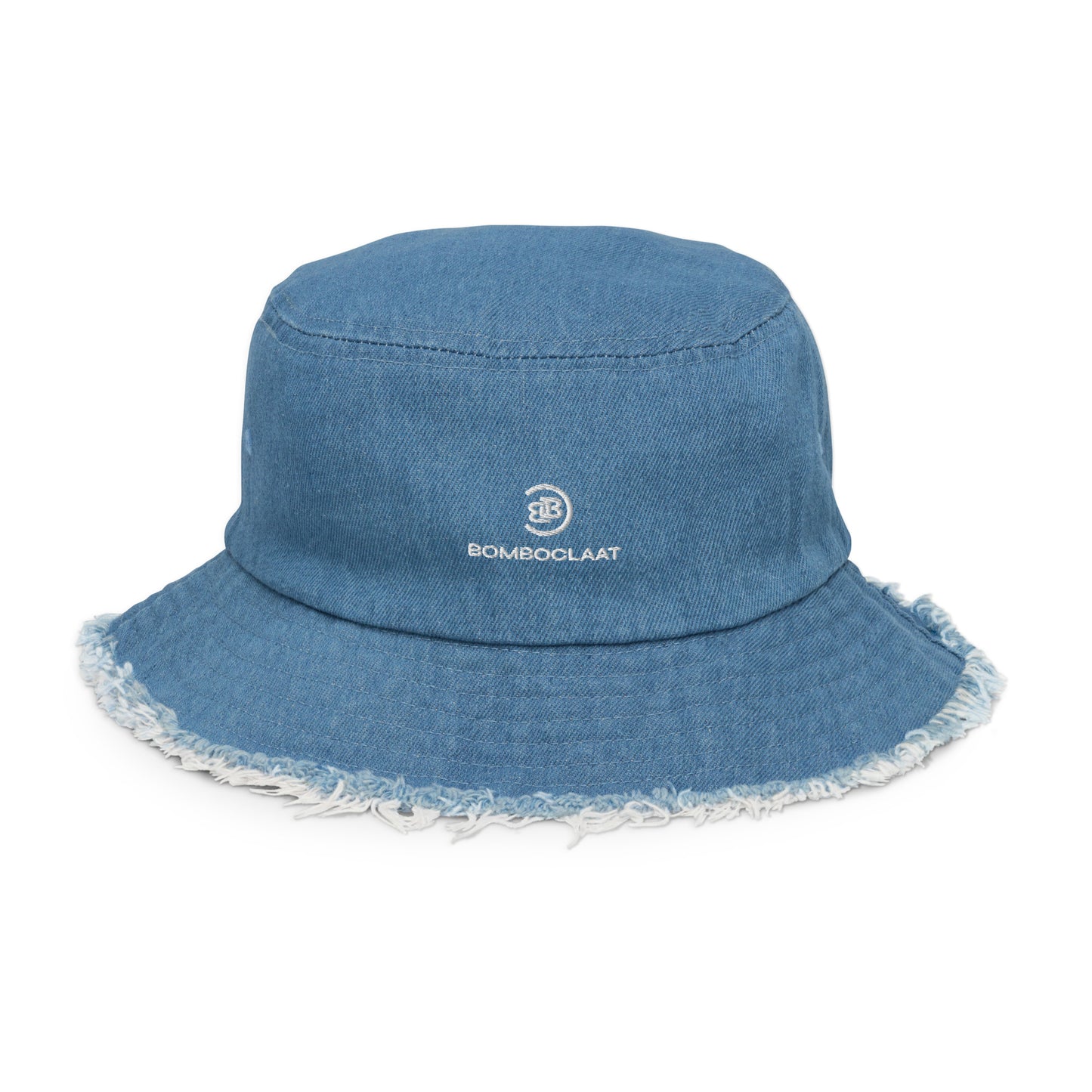 Distressed denim bucket hat